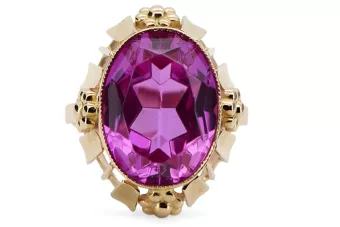 Amethyst 14K Yellow gold Ring Vintage vrc043y